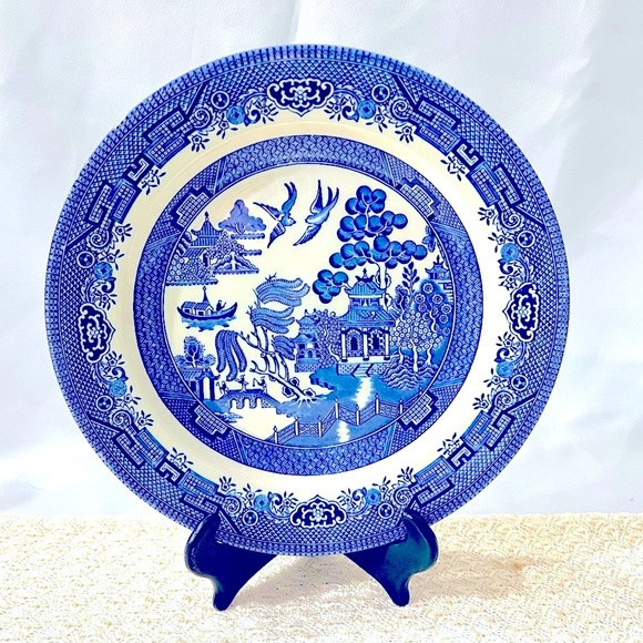 4 PC Churchill Blue Willow Plate set of (4 pieces) - Picture 2 of 3